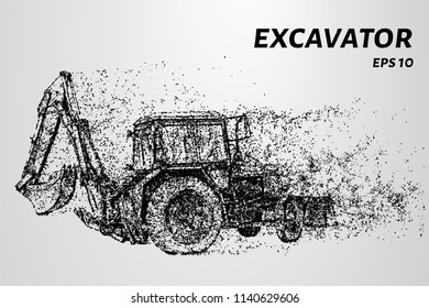 The excavator of the particles. The excavator is combined with a tractor