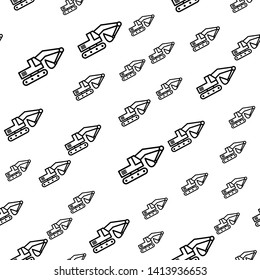 Excavator pattern seamless template vector. Heavy equipment pattern seamless vector for construction company. Creative excavator illustration for pattern seamless template.