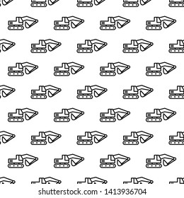 Excavator pattern seamless template vector. Heavy equipment pattern seamless vector for construction company. Creative excavator illustration for pattern seamless template.