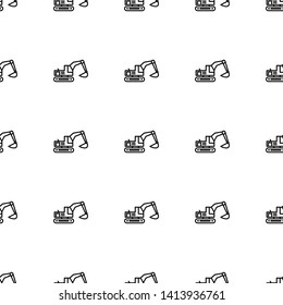 Excavator pattern seamless template vector. Heavy equipment pattern seamless vector for construction company. Creative excavator illustration for pattern seamless template.