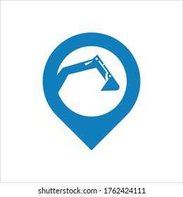 excavator point logo vector logo design graphic icon. symbol