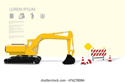 excavator power machine infographics
