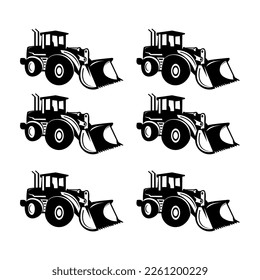 excavator ready made logo Pro Vector illustration mono line heavy equipment logo