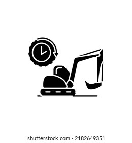 Excavator Rental сolor Line Icon. Pictogram For Web Page, Mobile App, Promo. UI UX GUI Design Element. Editable Stroke.