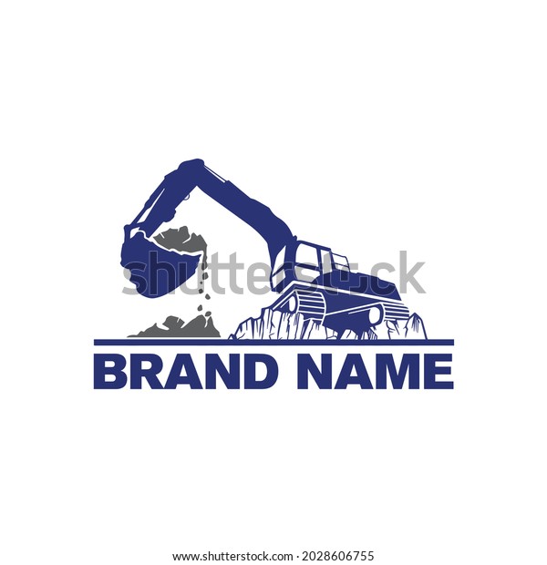 Excavator Scooping Digging Dirt Industrial Logo Stock Vector (Royalty ...