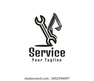 excavator service Logo design vector template illustration inspiration