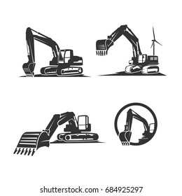 excavator services logo template vector