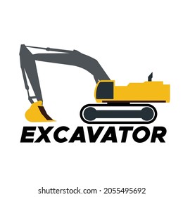 excavator side view logo concept vector design