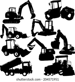 Excavator Silhouette Collection - Vector