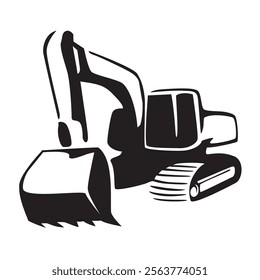 excavator silhouette design. build construction equipment.