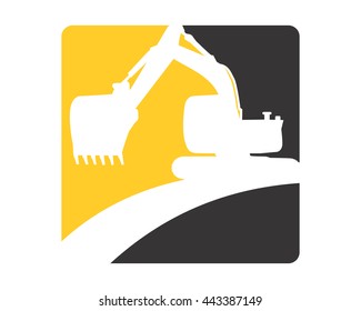 Excavator Silhouette Excavation Heavy Machinery Builder Image Vector Icon Logo