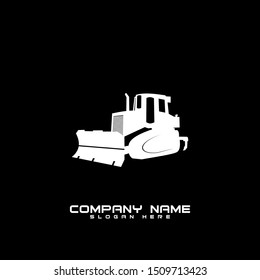 Excavator silhouette logo template vector.
