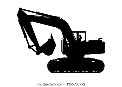 Excavator silhouette vector