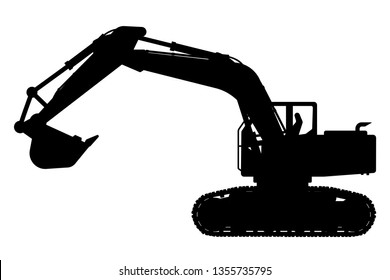 Excavator silhouette vector