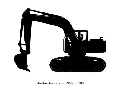 Excavator silhouette vector