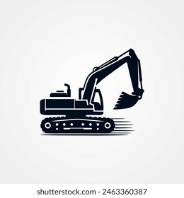 Bagger Silhouette, Vektorgrafik Design Logo Konzept
