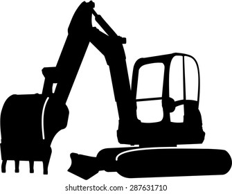 excavator sillhouette illustration
