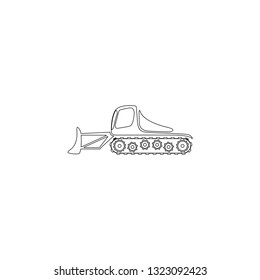 excavator. simple flat vector icon illustration. outline line symbol - editable stroke