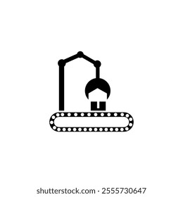 Excavator simple icon. Engineering and manufacturing icon