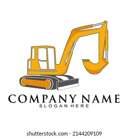 Logo del vector de ilustración simple de excavación