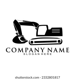 Excavator simple illustration vector logo