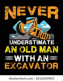 Excavator T shirt Design n art