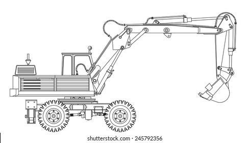 Excavator technical draw