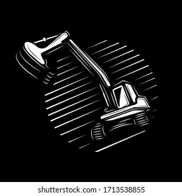 Excavator template vector for construction company.