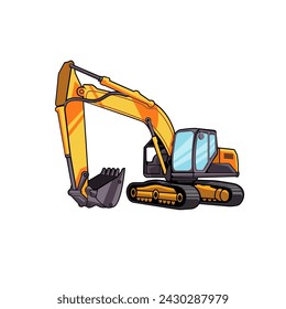 Excavator template vector. Heavy equipment vector for construction company. 