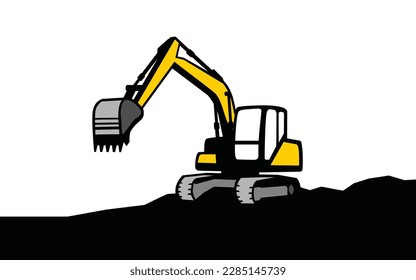 Excavator template vector for your branding with modern style. 