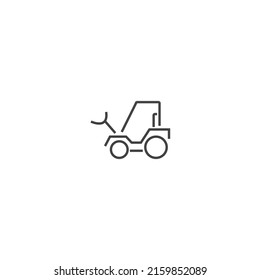 Excavator thin line icon, editable stroke icon eps 10