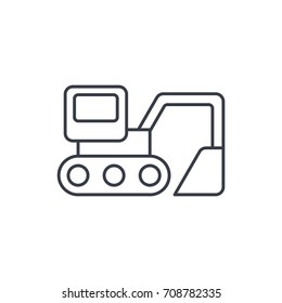 excavator thin line icon. Linear vector illustration. Pictogram isolated on white background