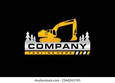 the excavator tree construction logo