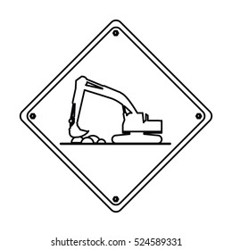 excavator truck construction work hard outline