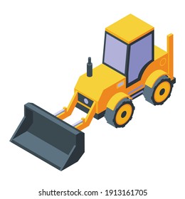 Icono de túnel de excavadora. Isométrico del icono del vector del túnel de excavación para el diseño web aislado en fondo blanco
