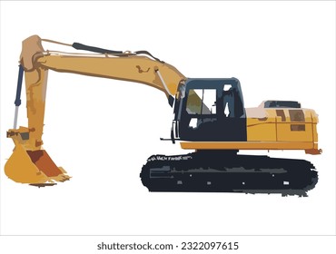 excavator in vector art style