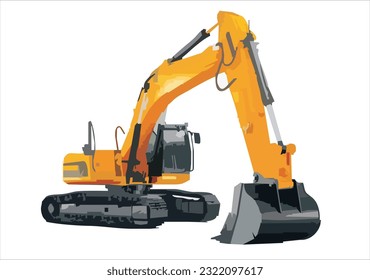 excavator in vector art style