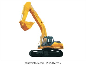 excavator in vector art style