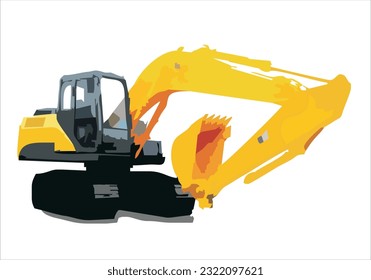 excavator in vector art style