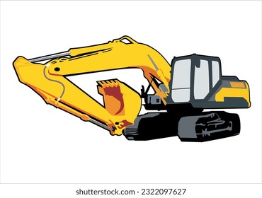 excavator in vector art style