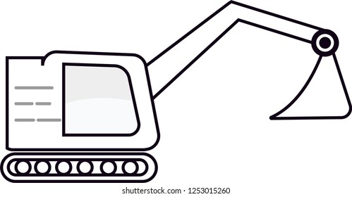 Excavator Coloring Page Isolated Kids Stock Vector (Royalty Free