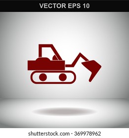 Excavator vector icon.