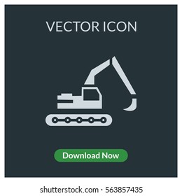 Excavator vector icon
