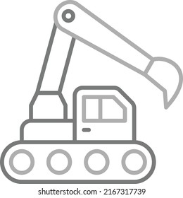 Excavator vector icon. Can be used for printing, mobile and web applications.