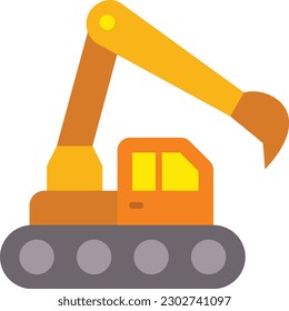 Excavator vector icon. Can be used for printing, mobile and web applications.