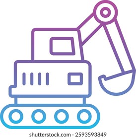 Excavator vector icon. Can be used for printing, mobile and web applications.