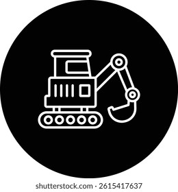 Excavator vector icon. Can be used for printing, mobile and web applications.