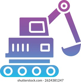 Excavator vector icon. Can be used for printing, mobile and web applications.