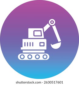 Excavator vector icon. Can be used for printing, mobile and web applications.