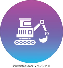 Icono de Vector de excavadora. Se puede utilizar para aplicaciones de impresión, móviles y de Web.